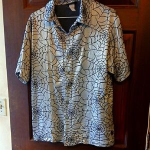 Casual Black and Gray Spider Web Men's Shirt